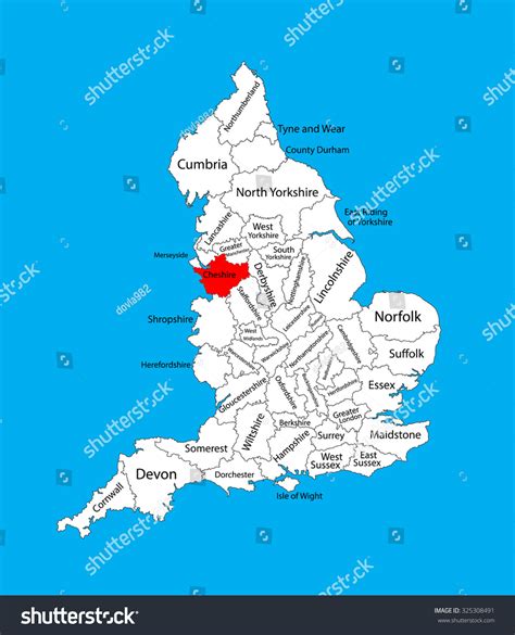 Vector Map Cheshire North West England Stock Vector (Royalty Free ...