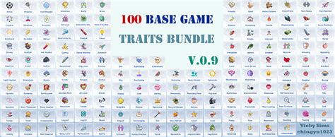 Pack de 100 traits du jeu de base sur l'Assemblée des Sims 4