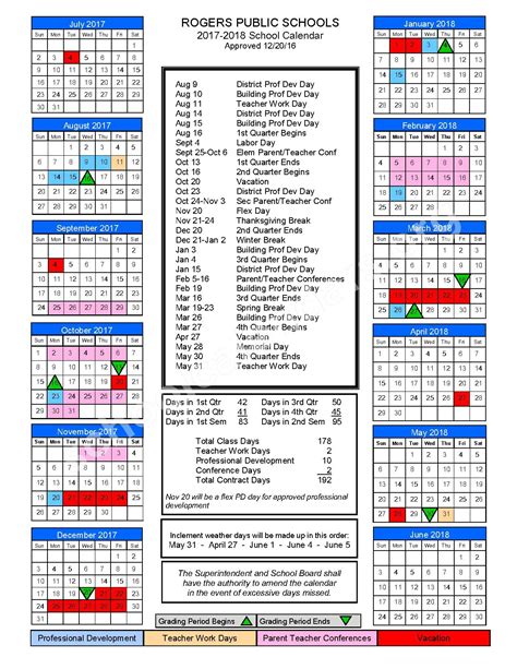 Rogers Arkansas Public Schools Calendar - PublicCalendars.net