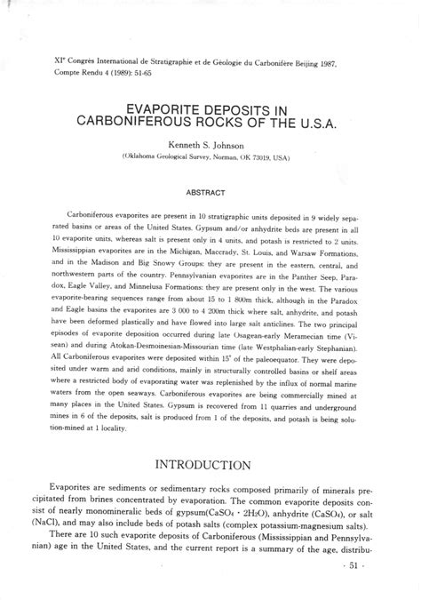 (PDF) Evaporite deposits in Carboniferous rocks of the U.S.A.