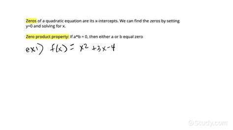 How to Find the Zeros of a Quadratic Function Given Its Equation ...