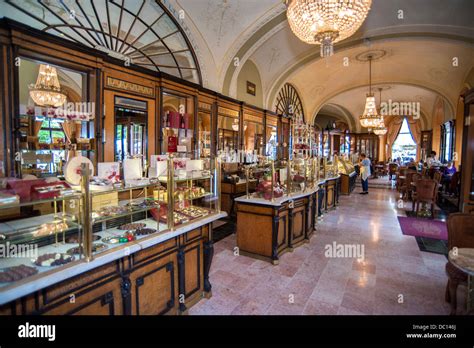 Europe, Hungary, Budapest, Cafe Gerbeaud, interior, confectionery Stock ...