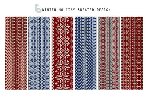 6 Winter Holiday Sweater Design | Illustrator Graphics ~ Creative Market