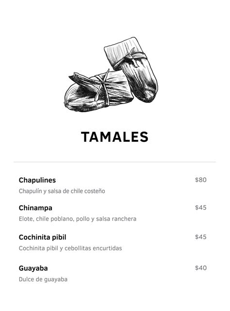 MENU DE TAMALES GAANU