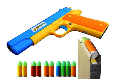 Buy Realistic Size Toy - Colt 1911-10 Colorful Soft Bullets - Ejecting ...