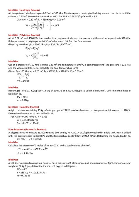 Thermodynamics problems