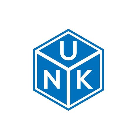 UNK letter logo design on black background. UNK creative initials ...