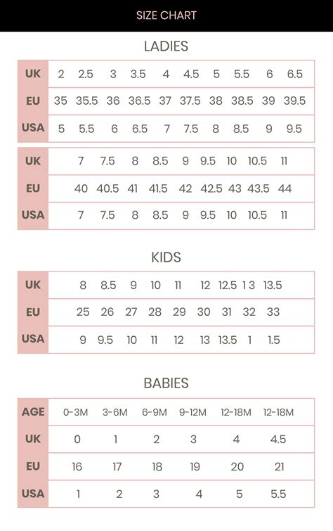 Footwear Size Chart