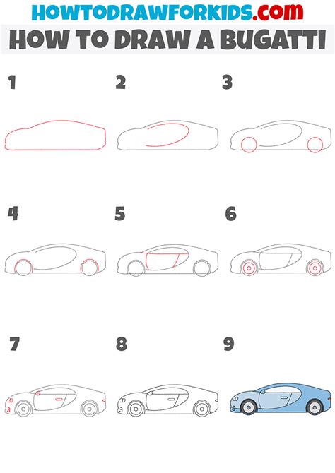 How to Draw a Bugatti - Easy Drawing Tutorial For Kids