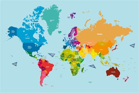 Mapa-mundi: continentes, países, capitais e oceanos - Significados