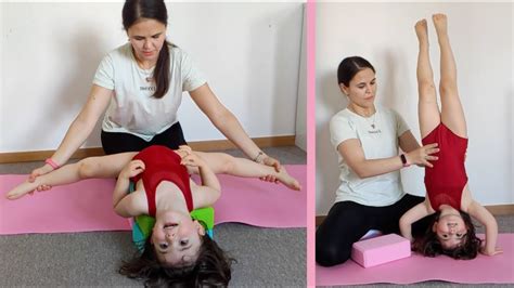 Crazy stretching. Gymnastics at 2 years old. Splits, jump splits, back ...