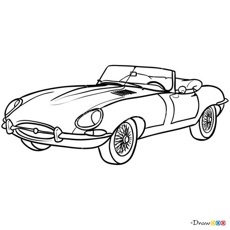 How to Draw Jaguar E-Type 1961, Retro Cars обновлено: July 10, 2018 ...