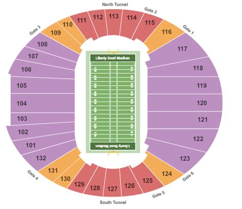 Liberty Bowl Stadium Seating Chart | Liberty Bowl Stadium Event 2024 ...