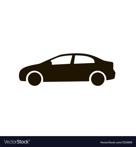 Car icon black silhouette of automobile isolated Vector Image