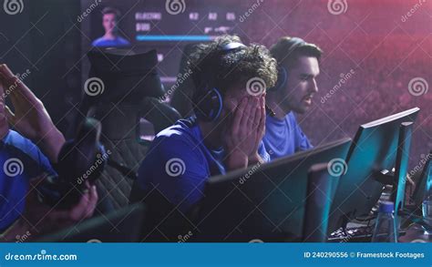 Tired Gamers during Professional Tournament Stock Photo - Image of ...