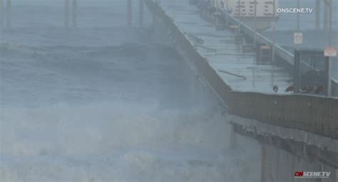 Ocean Beach pier impacted by high surf