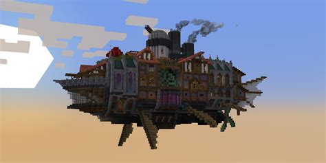 Minecraft Player Builds Gorgeous Steampunk Airship