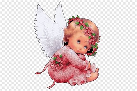 Cherub Angel Infant, angel, child, flower png | Angel illustration ...