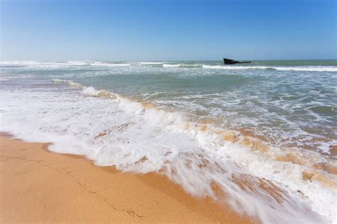 Shipwreck in the Atlantic Ocean Stock Photo - Image of waves, seashore ...