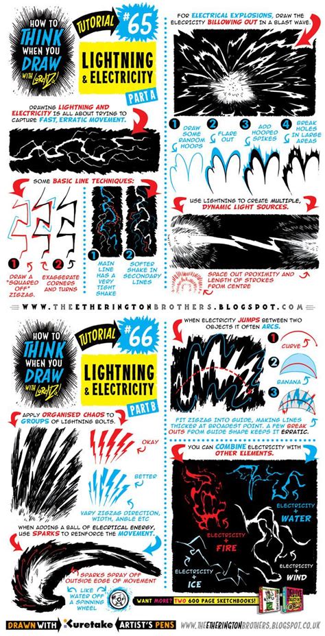 How to draw LIGHTNING and ELECTRICITY EFFECTS by STUDIOBLINKTWICE | How ...