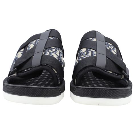 Dior Alpha Oblique Sandals in Black Leather ref.464566 - Joli Closet