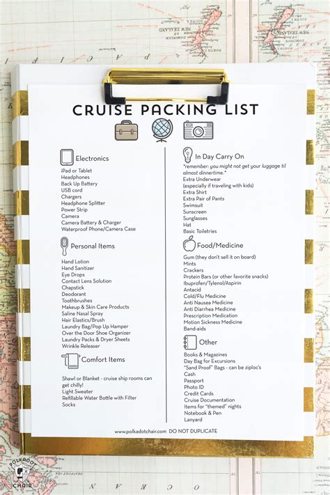 Free Printable Cruise Packing List - The Polka Dot Chair