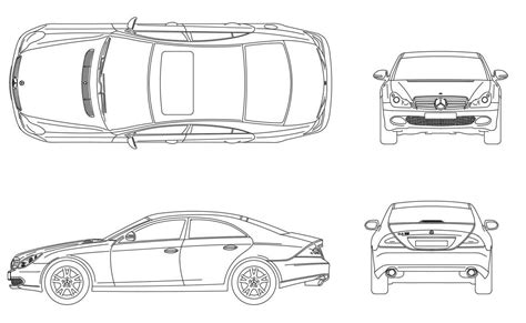 Car Top View Cad Block