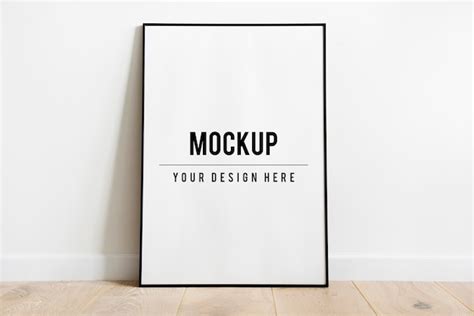 Frame vertical Black sign mockup Empty black frame Thin black frame ...