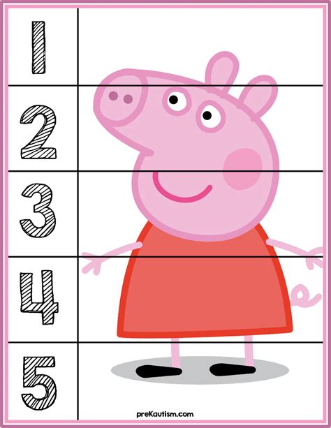 Free Educational Materials | Peppa Pig Number Puzzle #1 | Toddler ...