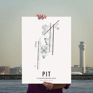 Pittsburgh Airport Map Wall Art Print - Etsy