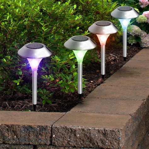 Brand New Solarek Stainless Steel Color Changing 2-LED Solar Lawn ...