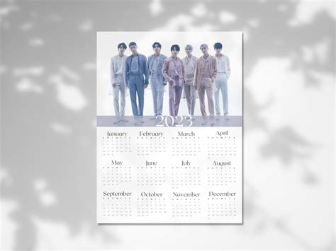 Buy BTS Proof 2023 Wall Calendar Year at a Glance 9x12 PDF Online in ...