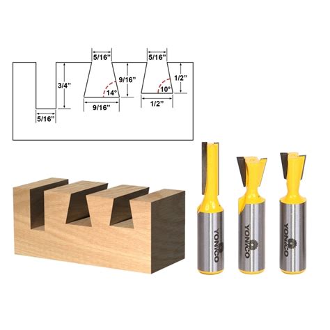 3-Bit Dovetail Joint Kit | Carbide Tipped Router Bit Set