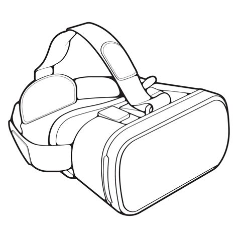 Premium Vector | Virtual reality headset outline drawing vector Virtual ...