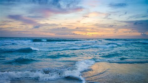 1366x768 Ocean Waves at Sunset 1366x768 Resolution HD 4k Wallpapers ...