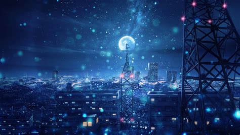 Anime City Night Wallpaper