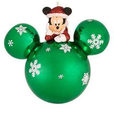 Green Glass Santa Mickey Mouse Holiday Ornament Holiday Tree, Christmas ...