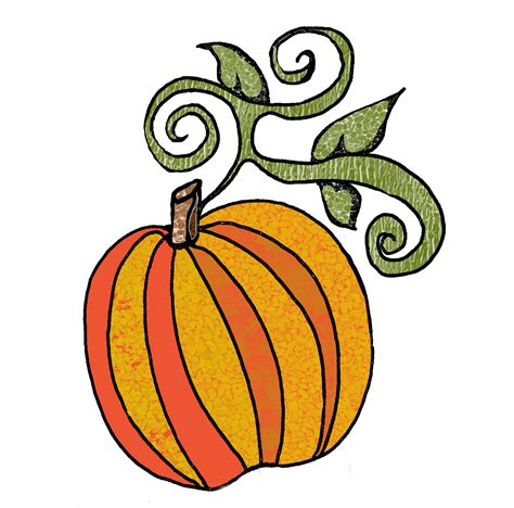 Pumpkin Vine Drawing | Free download on ClipArtMag