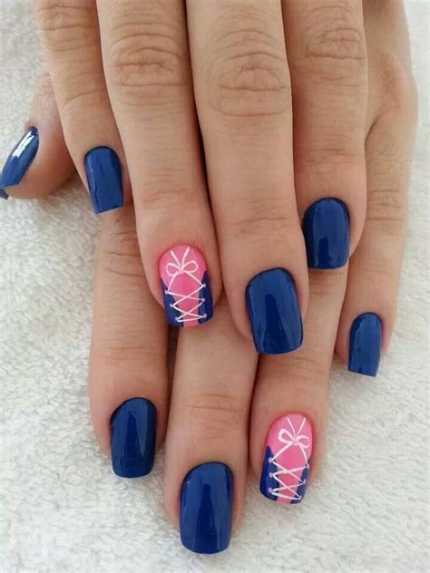 Royal blue - Pink - White - Corset - Nail design | nails | Pinterest ...