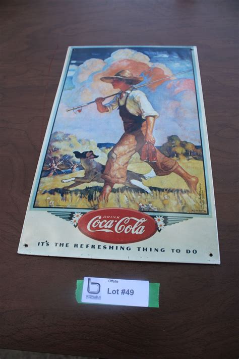 Coca Cola metal sign - reproduction - Bodnarus Auctioneering