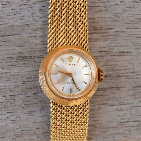 Vintage Rolex Precision 18k Gold Womens Watch — Gold West Vintage