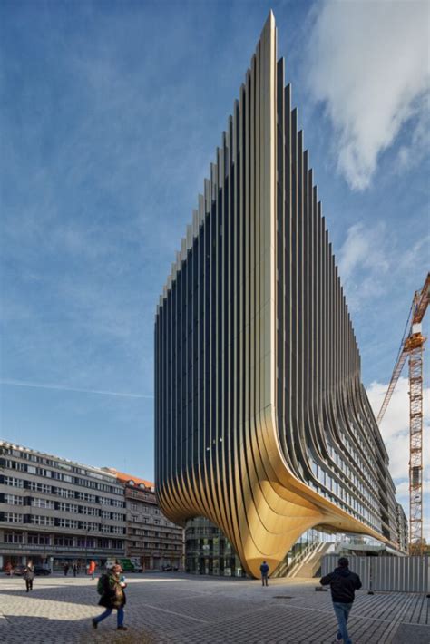 Zaha Hadid Architects completes the facade of Prague’s fin-shaped ...