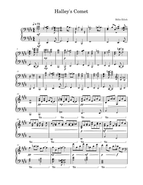 Halley's Comet – Billie Eilish (Original Piano Cover) Sheet music for ...