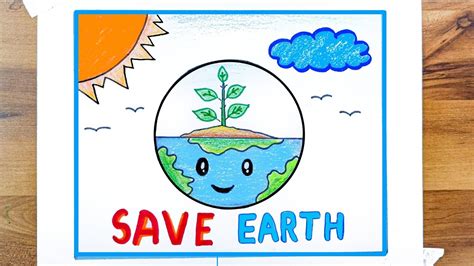 Save earth drawing / Save the mother earth Postertutorial / Save ...