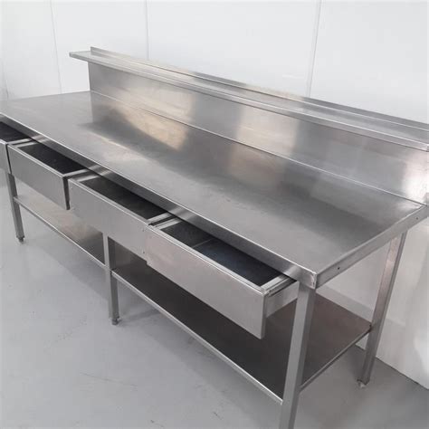 Used Stainless Steel Table 233cmW x 72cmD x 92cmH | H2 Catering Equipment