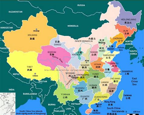 Map of China Country World | Map of China City Physical Province Regional