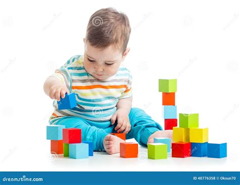 Baby Playing Building Block Toys Stock Photo - Image of playful, blocks ...