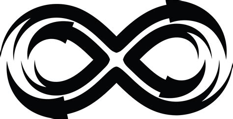 Free Clipart Of A Black and White Arrow Infinity Symbol