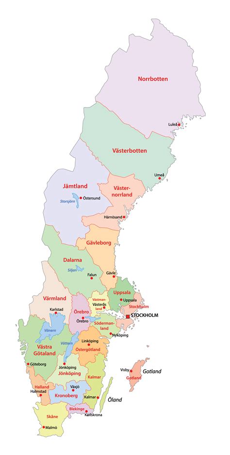 Swden Map - The map shows sweden and neighboring countries with ...