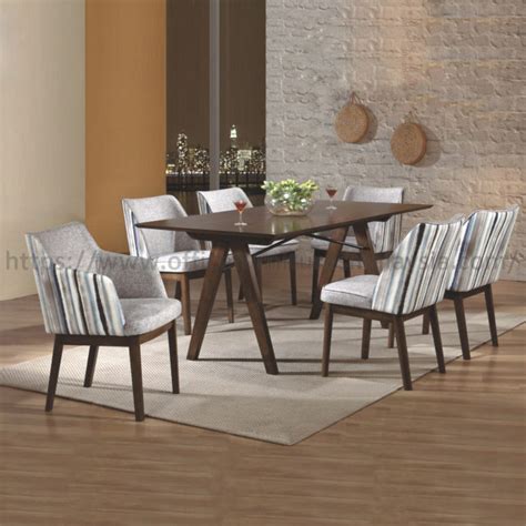 6 ft 6 Seater Solid Wood Rectangular Dining Table Set | Meja Makan Set